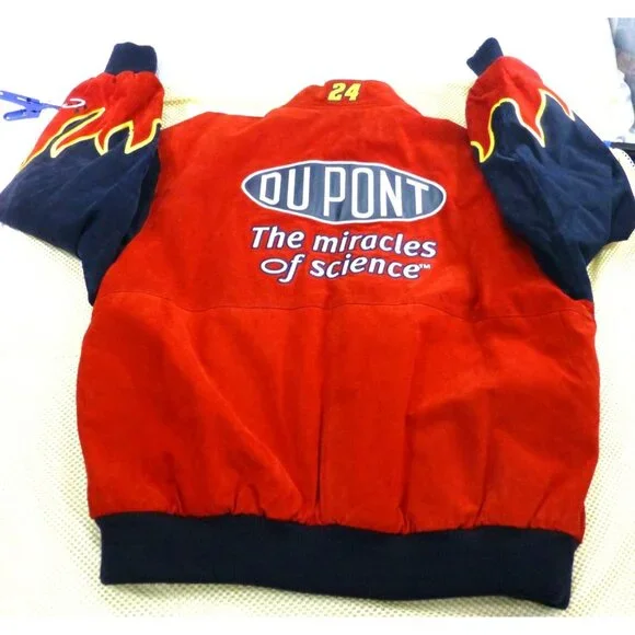 Chase Authentics NASCAR Hendrick Motorsports DuPont Flame Leather Jacket 2XL - Picture 2 of 16